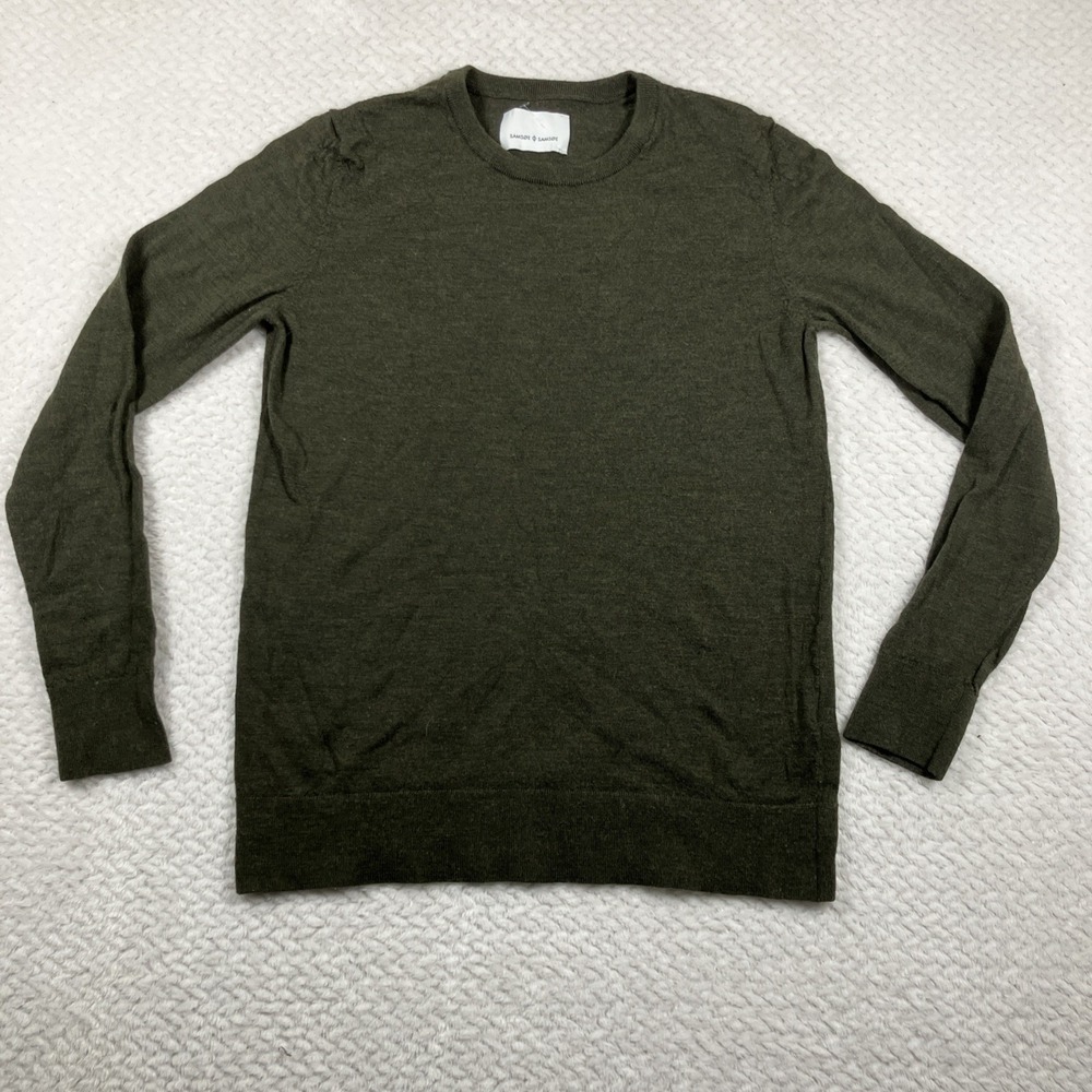 Samsoe Samsoe Wool Sweater Green Medium Minimalist Earthy‎ Closet Staple S/M